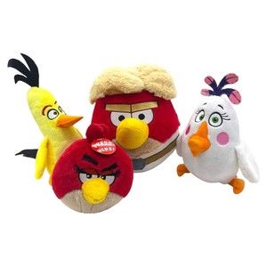 Angry Birds Luke Skywalker Yellow Chuck Matilda Red Girl Bird Lot Of 4 Plush Toy